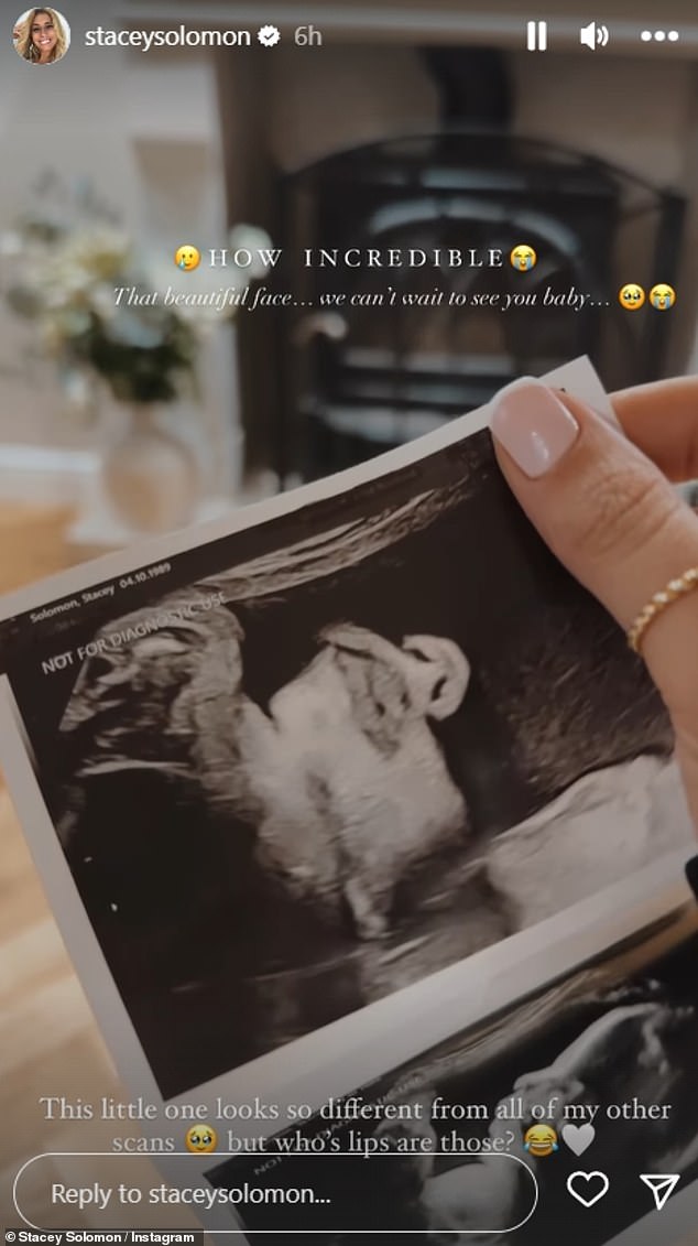 Boy or girl?  Stacey uploaded a video of her scan after seeing her unborn baby again