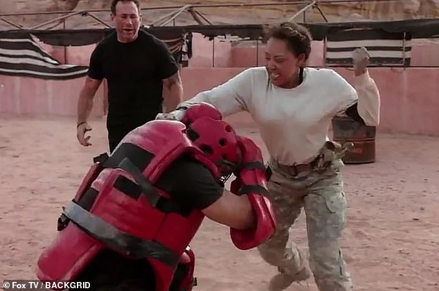 Fight session: Mel B showed his fighting spirit during a military exercise