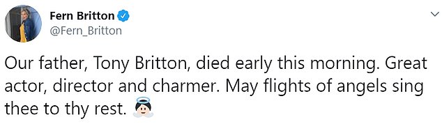 Loss: Her father, actor Tony, sadly passed away in December 2019 and Ruth paid tribute to him at the time.