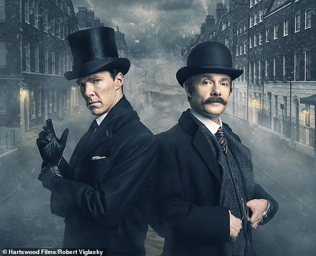 Benedict Cumberbatch as Sherlock Holmes (left) and Martin Freeman (right) as Dr. John Watson