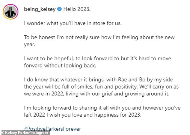 Difficulties: Expressing her mixed emotions about leaving 2022 behind, Kelsey wrote: 