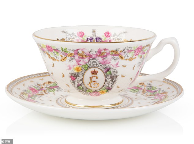 The porcelain, which includes this £70 cup and saucer, is handmade in Stoke-on-Trent, Staffordshire, using methods and techniques that have remained unchanged for 250 years, and is finished in 22-carat gold.