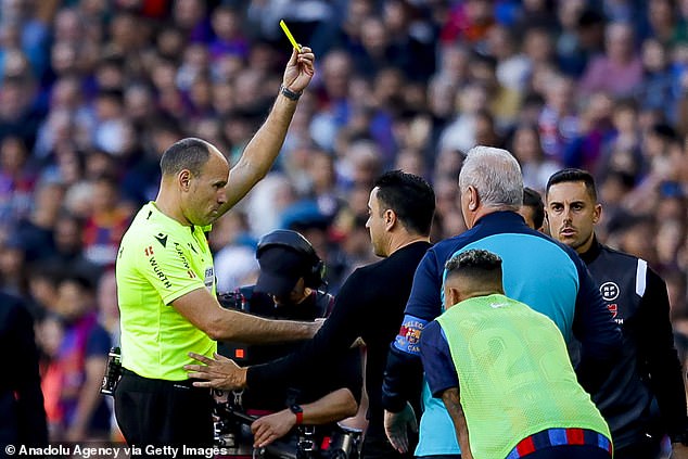 Xavi was also reprimanded and accused Lahoz of 'losing control' of the match