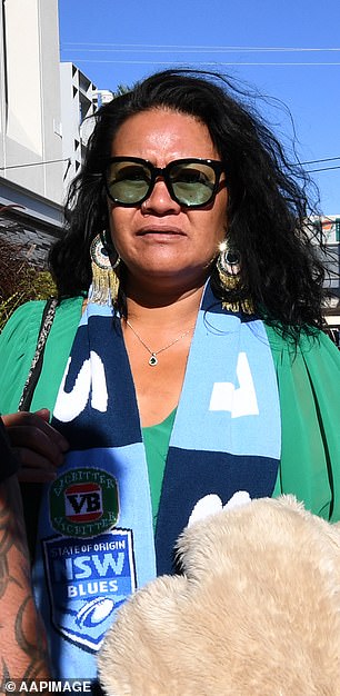 Broncos star Payne Haas's mother, Uiatu 'Joan' Taufua (pictured in 2019) is subject to wellness checks while in jail.