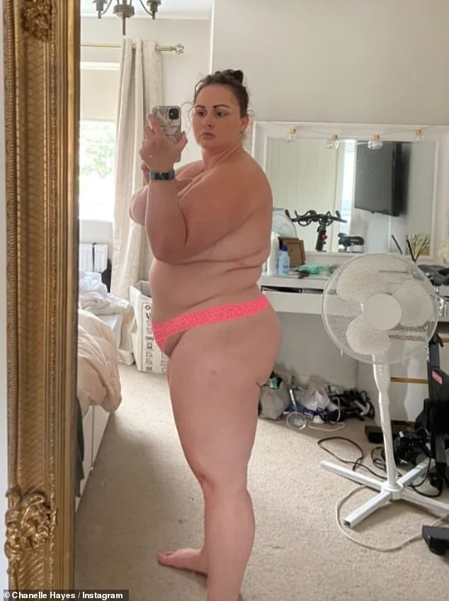 Body confidence: Chanelle said she now feels confident enough to wear a wedding dress after losing nine stones after undergoing gastric sleeve surgery in August 2020