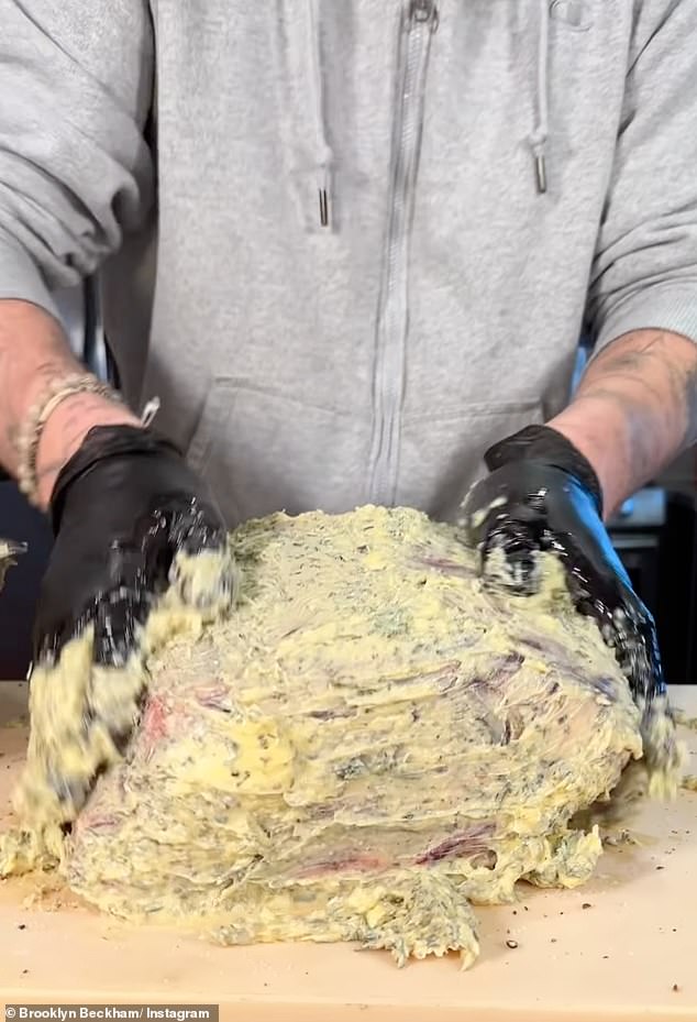 Too much: But when he presented the step-by-step guide, Brooklyn fans were stunned by the sheer amount of butter and oil that went into the food.