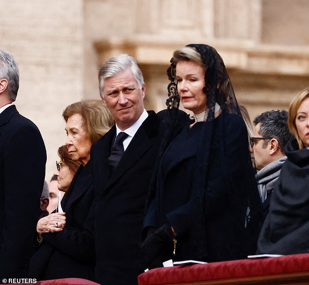 The three Euro-royals were the only royals to make the trip for the funeral, which attracted thousands