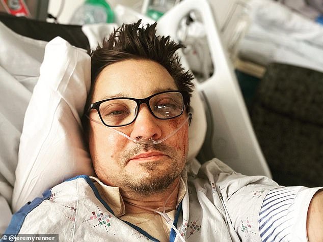 Renner had previously posted a photo from his hospital bed thanking supporters.