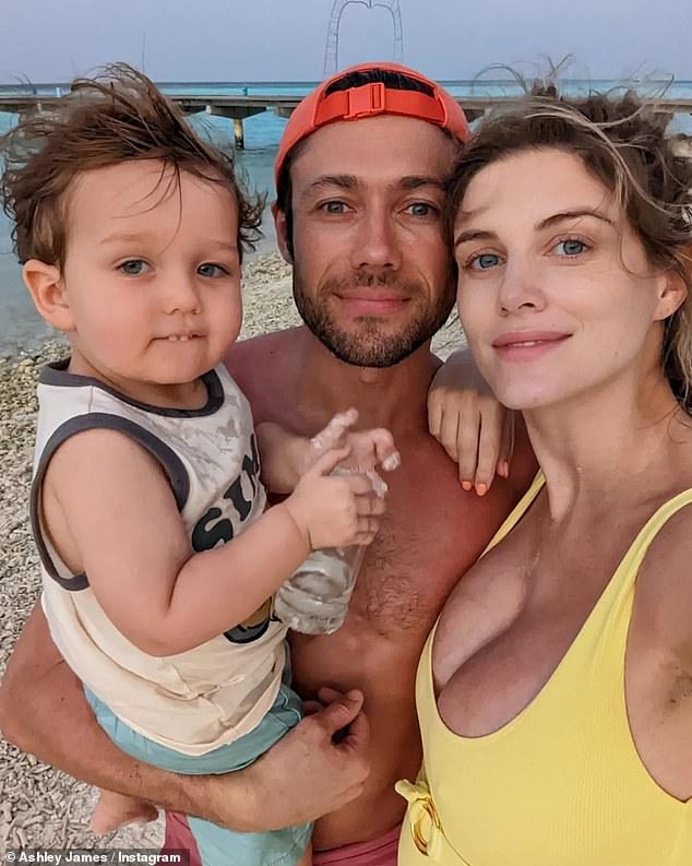 Family time: The star, who is not far from giving birth to her second child with boyfriend Tommy Andrews, has been spending some quality time with her family of three