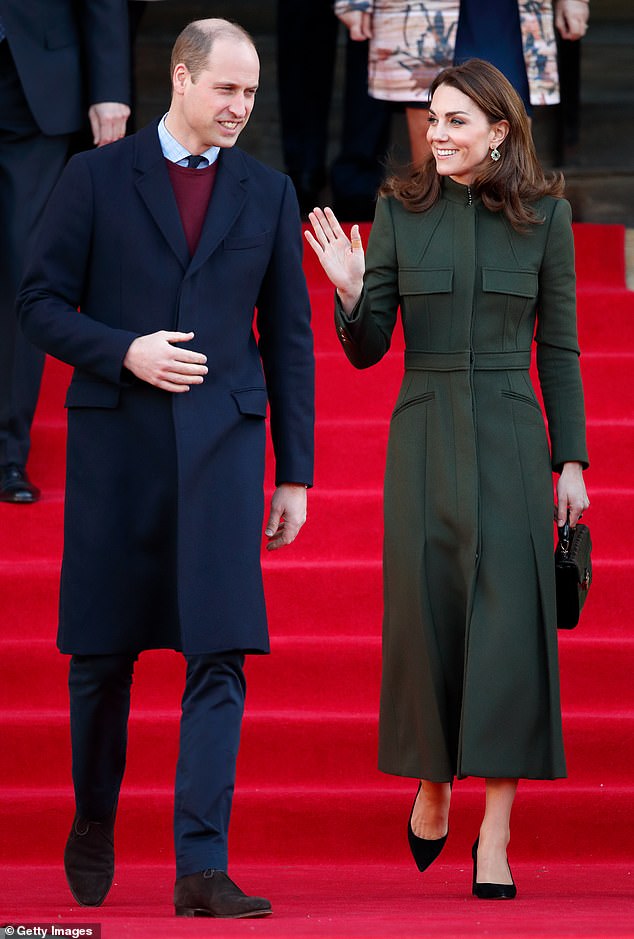 Harry said William and Kate, seen here in 2020, 'howled' with laughter when Harry asked if he should wear the Nazi costume.