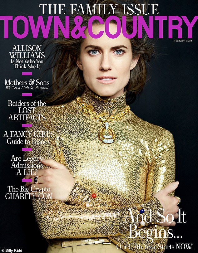 Cover girl: Williams dazzled on the cover of Town & Country's February 2023 family issue