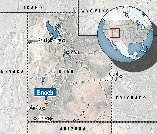 Enoch is a small town of about 8,000 people located 245 miles (394 kilometers) south of Salt Lake City.