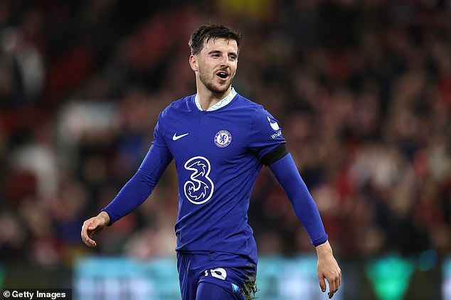 Graham Potter lamented Chelsea's injury crisis after key midfielder Mason Mount (pictured) was ruled out of their crucial Premier League clash with Manchester City on Thursday night.