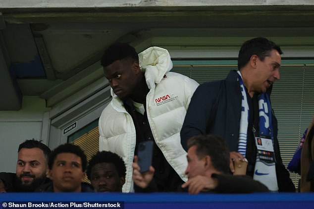 The French international then appeared in the stands to watch the match against Man City.
