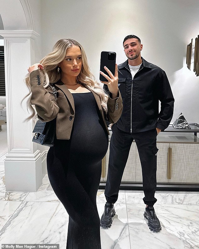 Parents-to-be: Molly-Mae and her boyfriend Tommy Fury are excited to be new parents and are ready to welcome their baby boy in a matter of weeks.