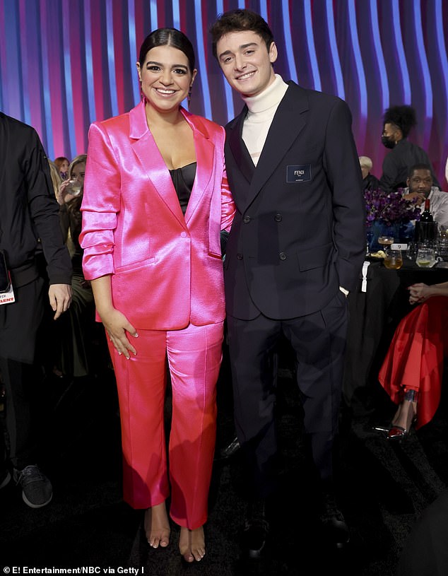 With a friend: The star seen with Mayan Lopez at the 2022 People's Choice Awards held at the Barker Hangar on Dec. 6