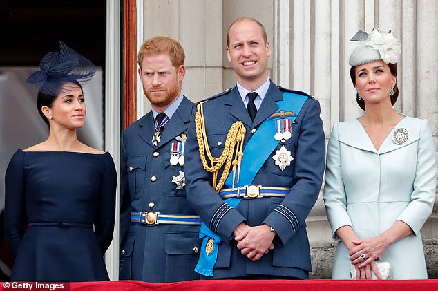 The details include an allegation that his brother Prince William, the heir to the throne, attacked him during a dispute over his wife Meghan (far left);  an account of how he lost his virginity;  an admission of drug use;  and a claim that he killed 25 people while serving in Afghanistan