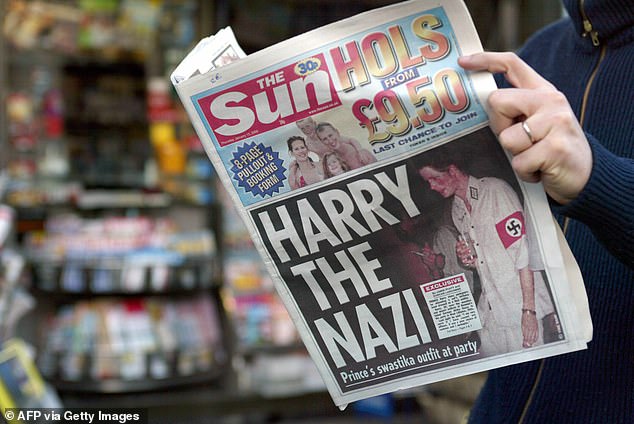 The image of Harry in the costume appeared on the front page of The Sun newspaper in 2005.