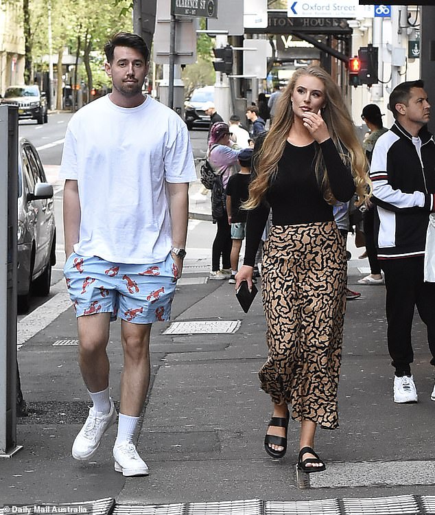 Tayla and Hugo's relationship will be at the center of the drama throughout the series.  Both photographed in Sydney during a break from filming.