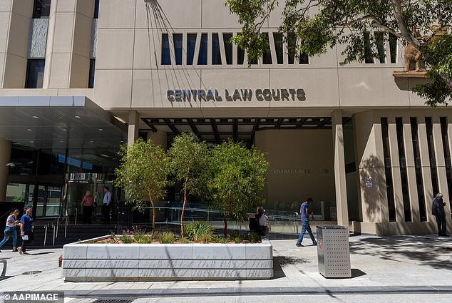 Mr Harris faced Perth Magistrates Court (pictured) on charges of exposing a child to indecent affair and drug possession.  He was granted bail with strict conditions and will face court next month.