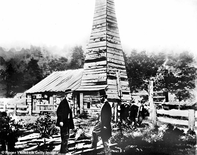 Drill baby drill ¿ That year the first commercial oil well in the United States was opened in Titusville, Pennsylvania.