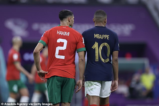 Mbappé reached the World Cup final with France, while Hakimi's Morocco finished fourth