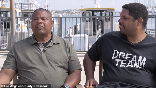 Derrick (left) and Anthony (right) Bruce talk about their ancestors' belief in the importance of reclaiming Bruce's beach