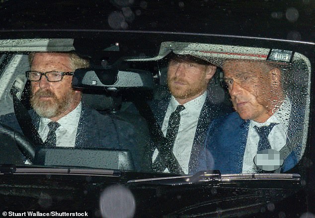 The queen died later that day, but Harry reportedly did not arrive at the castle for more than two hours after her passing.  He is seen arriving at Balmoral.