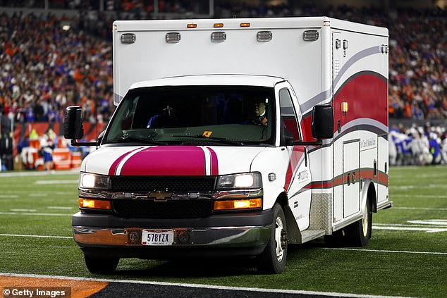 'Call, bring everyone.  We need a respiratory doctor, everyone.  Bring the cot with the doctors,' said the man.  The defensive back is reportedly doing better after his medical emergency, but he is currently unable to speak due to a breathing tube.