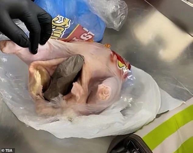 A traveler tried to sneak a gun on a plane that was hidden in a whole raw chicken while at Fort Lauderdale-Hollywood International Airport in Florida