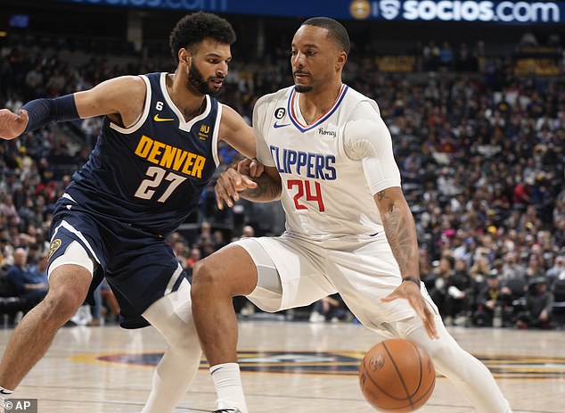 Jamal Murray (L) fired up Denver early as the Nuggets posted a 122-91 victory over the Clippers