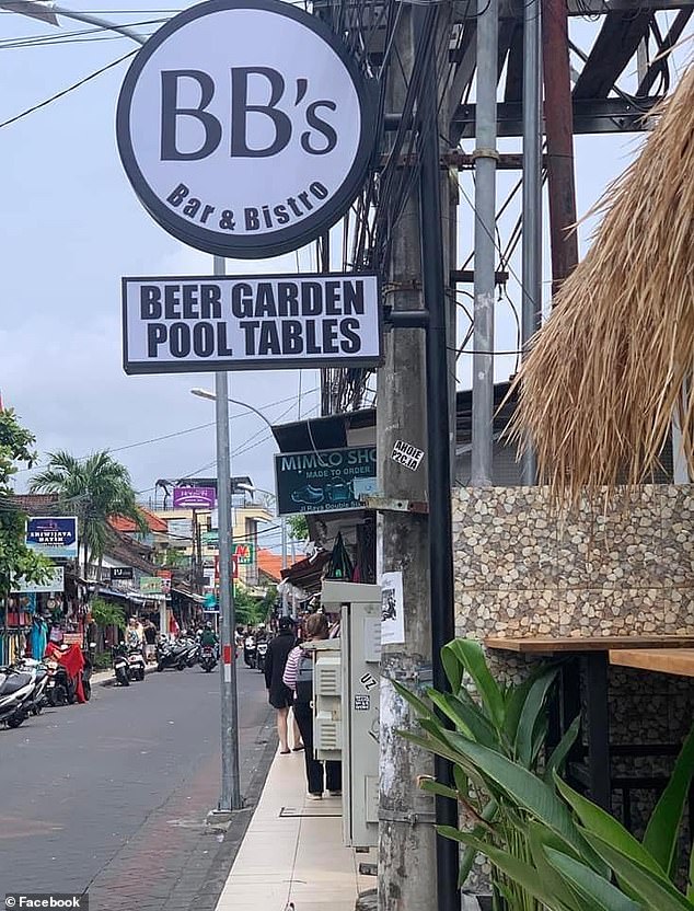 BB's Bali Bogan bar and restaurant (pictured) opened three days before Christmas in Seminyak, a busy hub on the west coast of Bali in Indonesia