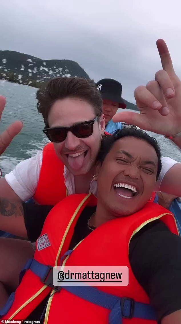 Hours later, the couple snuggled up as they enjoyed a boat ride on the river.