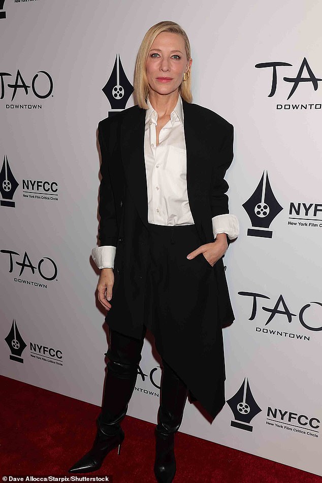 The Oscar-winning star was seen at the New York Film Critics Circle Awards at TAO Downtown.