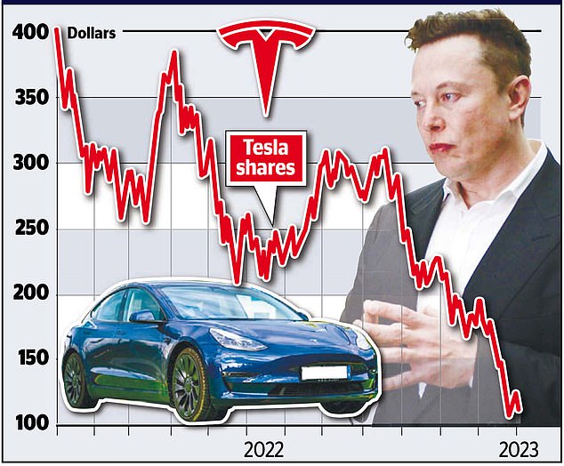 Tesla's stock price has been hammered since the start of last year as demand slows down