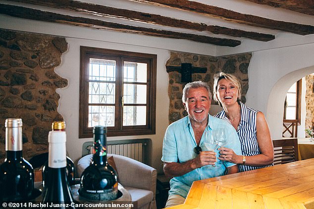 Venables and his wife Yvette photographed in their 10-bedroom hotel in Alicante, Spain