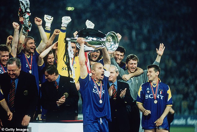 Vialli lifts the Champions League after Juventus beat Ajax on penalties in the 1996 final