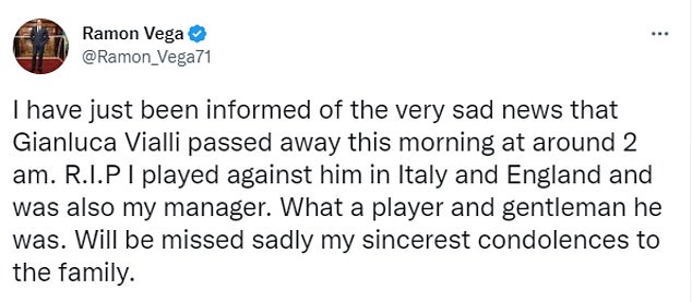 Chelsea Leads The Tributes To Former Italy Striker Gianluca Vialli