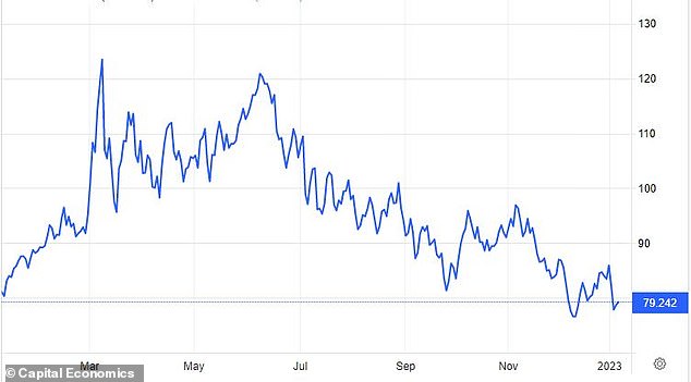 The price of Brent Crude has fallen significantly since the March 2022 highs