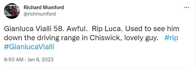 Fans were devastated to learn of the Chelsea legend's death and one even recalled seeing him at a practice ground in Chiswick, west London.