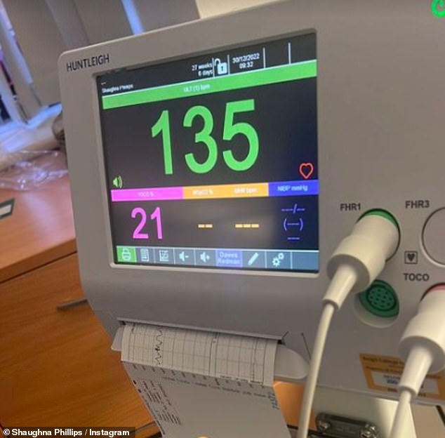 Terrifying: The Love Island star told her 1.4 million Instagram followers last week that she had sought medical attention by sharing a snapshot from her hospital bed (pictured)