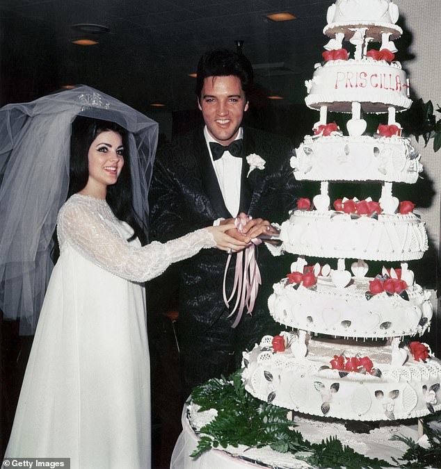 Their famous union: The beauty with Elvis Presley on their wedding day in 1967