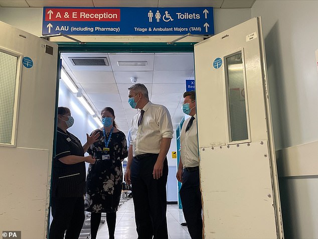 Health Secretary Steve Barclay dodged a question on how safe the NHS is for patients as he visited a hospital in Watford, Hertfordshire