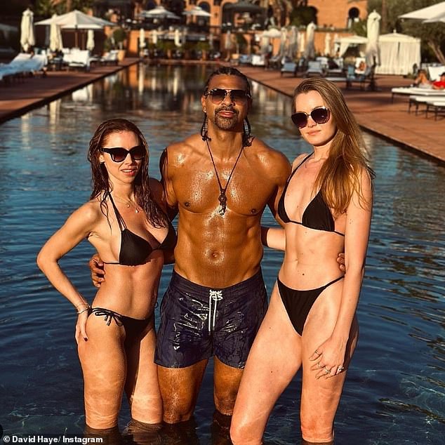 Trouple?  Una has been dogged by bizarre claims that she is in a three-way relationship with boxer David and his model girlfriend Sian after their trip.