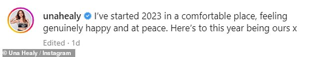 Mysterious: One wrote: 'I started 2023 in a comfortable place, feeling genuinely happy and at peace.  Here's to this year being our x'