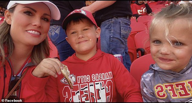 Hillis's children are seen with his now-ex-wife, Amanda, during their short stay in Kansas City.