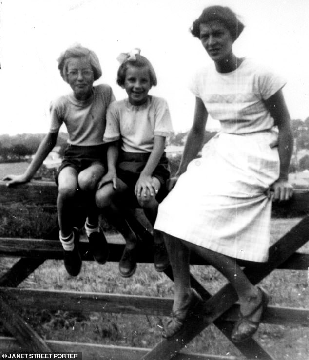 Janet Street Porter (left) with her sister Patricia (center) and their mother