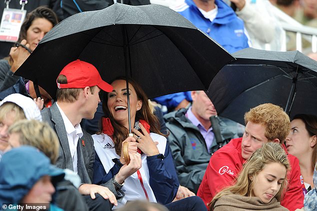 Despite the trio appearing close on a personal level, Prince Harry has now detailed how he felt William considered 'three's a crowd' (pictured 2012)