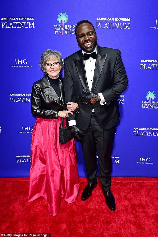 Field posed with actor Brian Tyree Henry, 40, on the event's red carpet.