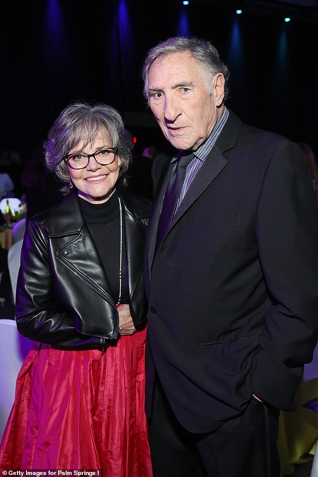 Field posed with revered Taxi actor Judd Hirsch at the movie event in the Southern California desert community